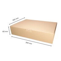 Faltschachtel DHL Kleinpaket 350x250x80 mm (345x245x74 mm) braun Fefco 0426