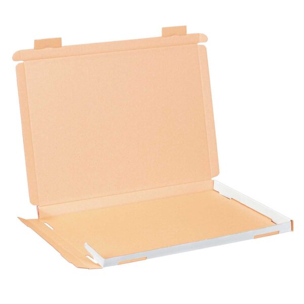 Großbrief-Karton 35x25x2 cm weiß DIN A4 Faltschachtel