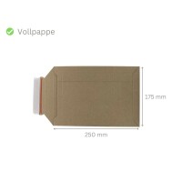 Vollpapp-Versandtasche braun 250 x 175 mm - DIN A5