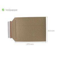Vollpapp-Versandtasche braun 270 x 215 mm - DIN A5+