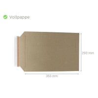 Vollpapp-Versandtasche braun 353 x 250 mm - DIN A4+