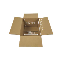 Karton 25x20x15 cm - DIN A5 Versandkarton innen 24x18x14 cm - Faltkarton 250x200x150 mm Fefco 0201