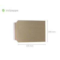 Vollpapp-Versandtasche braun 375 x 295 mm