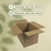 Karton 20x15x15 cm für Hermes Päckchen & GLS XS Paket DIN A6 Versandkarton 200 x 150 x 150 mm - Faltkarton Fefco 0201
