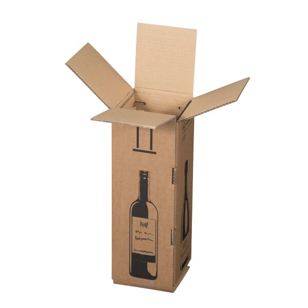 Flaschenkarton für 1 Flasche mit PTZ-Zulassung 105 x 105 x 420 mm