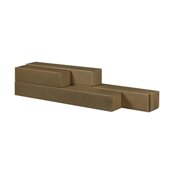 Versandhülse 440 x 105 x 105 mm - längerlicher Versandkarton FEFCO 0203 - Faltkarton 1-wellig