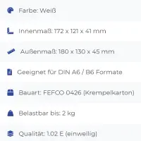 Maxibrief-Karton 180x130x45 mm weiß DIN A6