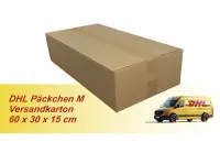 Karton 60x30x15 cm für DHL Päckchen M & DHL Paket bis 2 kg Versandkarton 600 x 300 x 150 mm Faltkarton Fefco 0201