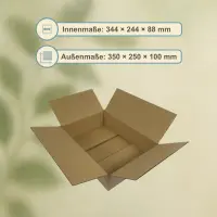 Karton 35x25x10 cm für DHL Päckchen S Versandkarton 350 x 250 x 100 mm Faltkarton Fefco 0201