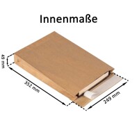 Papier-Versandtasche 350x250x50 mm Maxibrief-Umschlag Kraftpapier