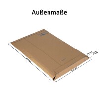 Karton-Versandtasche 490x330 mm Höhenvariabel bis 30 mm Umschlag aus Wellpappe