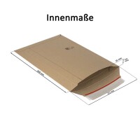 Papp-Versandtasche 270x215 mm Höhenvariabel bis 25 mm Maxibrief- & Großbrief-Umschlag Vollpappe
