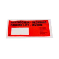 Lieferscheintaschen DIN Lang 1000er Pack mehrsprachig selbstklebend