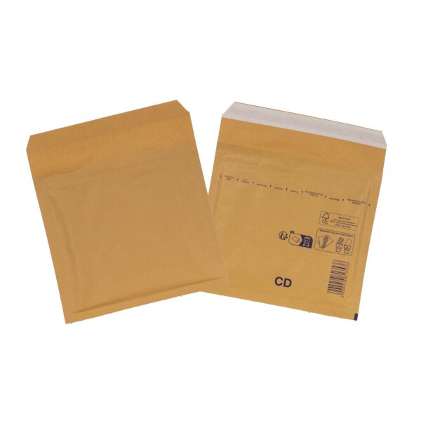 Luftpolsterumschlag 180x165 mm braun - Luftpolster-Versandtasche CD