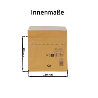 Luftpolsterumschlag 180x165 mm braun - Luftpolster-Versandtasche CD