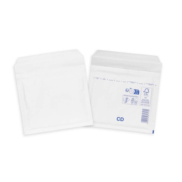 Luftpolsterumschlag 180x165 mm weiß - Luftpolster-Versandtasche CD