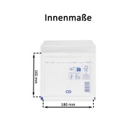 Luftpolsterumschlag 180x165 mm weiß - Luftpolster-Versandtasche CD