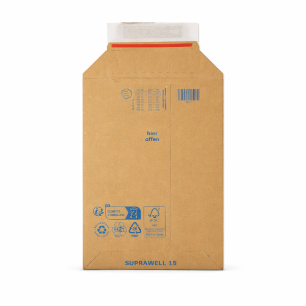 Karton-Versandtasche 250x175 mm variable bis 60 mm Höhe Maxibrief- & Großbrief-Umschlag Wellpappe