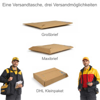 Karton-Versandtasche 250x175 mm variable bis 60 mm Höhe Maxibrief- & Großbrief-Umschlag Wellpappe