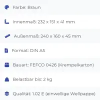 Maxibrief-Karton 240x160x45 mm braun DIN A5