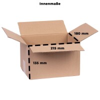 Karton 21x18x13 cm - Versandkarton 215x180x135 mm