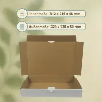 Maxibrief-Karton 320x230x50 mm weiß DIN A4