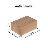 Karton 23x17x8 cm - Versandkarton 230x160x90 mm