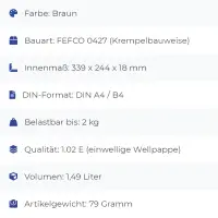 Großbrief-Karton 35x25x2 cm braun DIN A4 Faltschachtel