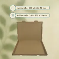 Großbrief-Karton 35x25x2 cm braun DIN A4 Faltschachtel